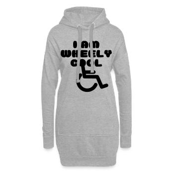 Je suis cool. Humour en fauteuil roulant * - Sweat-shirt à capuche long Femme - gris chiné - Devant