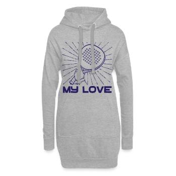 Padel Racket Spieler Statement Sportart Padelspiel - Hoodie-Kleid - Grau meliert - Vorne