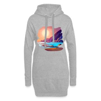 Vacances Sunrise Sea Island - Sweat-shirt à capuche long Femme - gris chiné - Devant