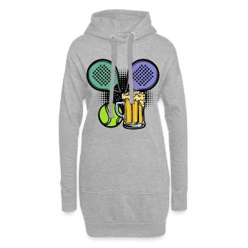 Schläger Padel Bälle Spieler Padelspiel Sportart - Hoodie-Kleid - Grau meliert - Vorne