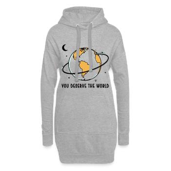 Earth Globe in Neon Orbit - Hoodie Dress - heather grey - Front