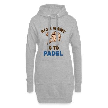 Entraîneur de Padel Raquette de balle Déclaration de jeu de padel - Sweat-shirt à capuche long Femme - gris chiné - Devant