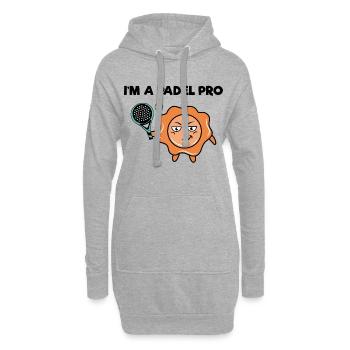 Schmetterball Spieler Statement Padel Ball Racket - Hoodie-Kleid - Grau meliert - Vorne