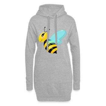 Fliegende anmutige Biene - Hoodie-Kleid - Grau meliert - Vorne