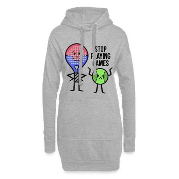 Joueur de Padel Raquette Déclaration Balles Jeu de Padel - Sweat-shirt à capuche long Femme - gris chiné - Devant