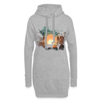 Contrée sauvage - Sweat-shirt à capuche long Femme - gris chiné - Devant