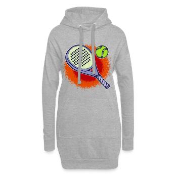 Schläger Padel Training Sportart Bälle Freizeit - Hoodie-Kleid - Grau meliert - Vorne