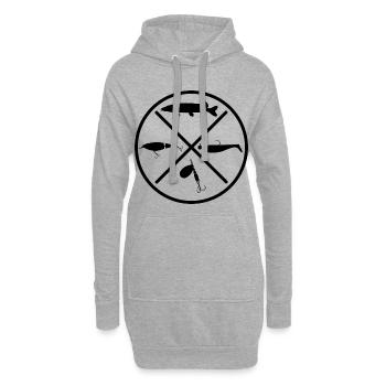 Brochet - Sweat-shirt à capuche long Femme - gris chiné - Devant