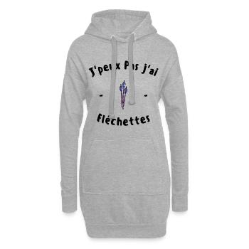 J peux pas j ai Fléchettes - Sweat-shirt à capuche long Femme - gris chiné - Devant