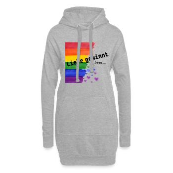 Liebe ist Liebe – Regenbogen Pride Design - Hoodie-Kleid - Grau meliert - Vorne