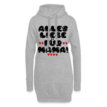Alles Liebe für Mama - DANKE MAMI - MUTTERTAG - Hoodie-Kleid - Grau meliert - Vorne