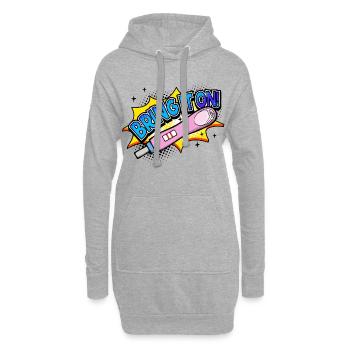 Déclaration de grossesse mère bébé - Sweat-shirt à capuche long Femme - gris chiné - Devant