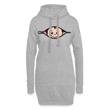 Grossesse de bébé Grossesse Mère de bosse de bébé - Sweat-shirt à capuche long Femme - gris chiné - Devant