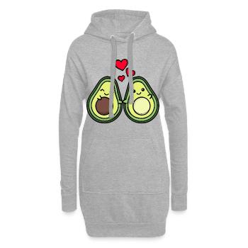 Avocat Coeur Grossesse Parents Enceintes Bébé - Sweat-shirt à capuche long Femme - gris chiné - Devant