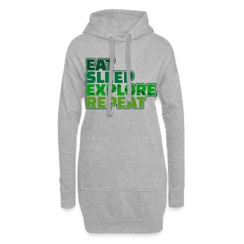 Wandern Bergsteigen Statement Wanderer Wanderwege - Hoodie-Kleid - Grau meliert - Vorne