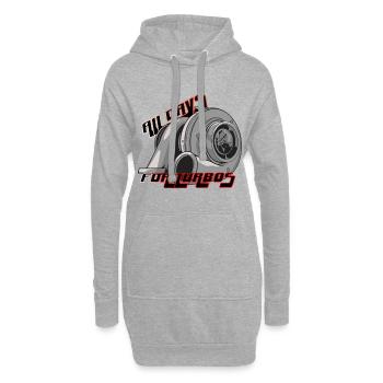 Turbolader All Day – Turbo Boost Tuning - Hoodie-Kleid - Grau meliert - Vorne