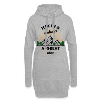 Wanderung Bergsteigen Wandern Wanderer Statement - Hoodie-Kleid - Grau meliert - Vorne