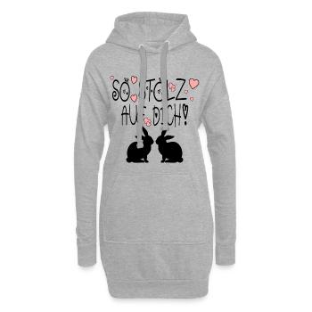 Stolz auf Dich - Sprüche PAARE - HASEN - Hoodie-Kleid - Grau meliert - Vorne