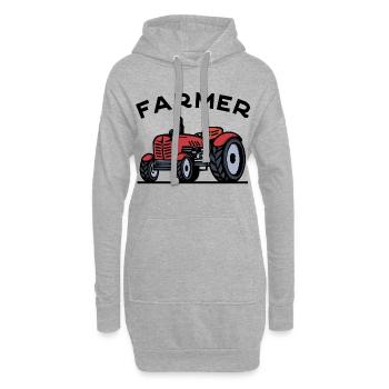 Traktor Landwirt Spruch Nutzfahrzeug Fahrzeug Feld - Hoodie-Kleid - Grau meliert - Vorne