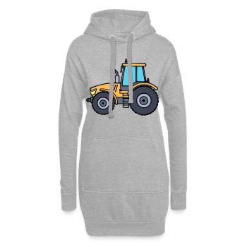 Trecker Fahrzeug Nutzfahrzeug Traktor Landluft - Hoodie-Kleid - Grau meliert - Vorne