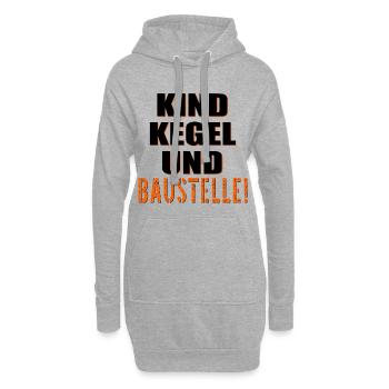 Baustelle Bauherr Kinder - Hoodie-Kleid - Grau meliert - Vorne