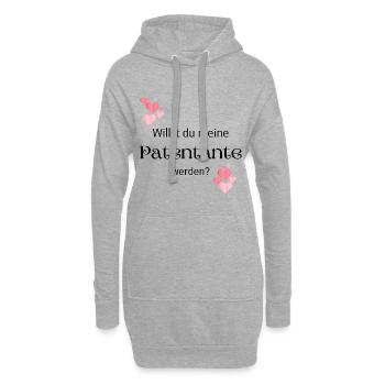 Willst du meine Patentante - Hoodie-Kleid - Grau meliert - Vorne
