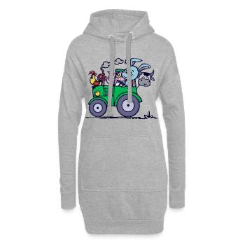 Ackerbau Bauernhof Traktor Nutzfahrzeug Fahrzeug - Hoodie-Kleid - Grau meliert - Vorne