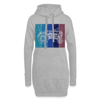 Agriculture Vehicle Tractor Motor Vehicle Field - Hoodie Dress - heather grey - Front