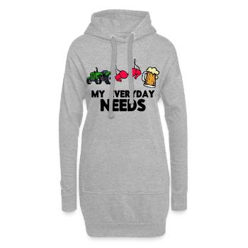 Landmaschinen Ackerbau Traktor Fahrzeug Statement - Hoodie-Kleid - Grau meliert - Vorne