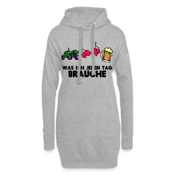 Traktor Landleben Kraftfahrzeug Statement Fahrzeug - Hoodie-Kleid - Grau meliert - Vorne