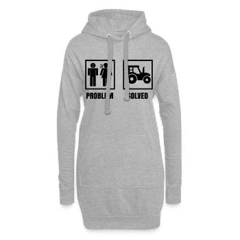 Fahrzeug Traktor Statement Bauer Ackerbau Landluft - Hoodie-Kleid - Grau meliert - Vorne