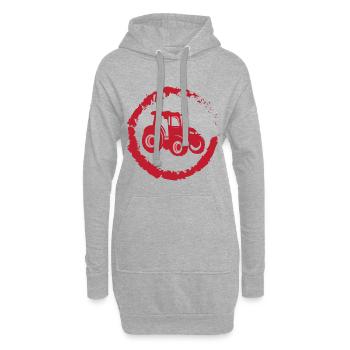 Traktor Landmaschinen Ackerbau Fahrzeug Schlepper - Hoodie-Kleid - Grau meliert - Vorne