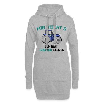 Traktor Statement Bauer Ackerbau Kraftfahrzeug - Hoodie-Kleid - Grau meliert - Vorne