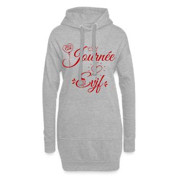 EVJF - Team Future Mariée. Enterrement célibataire - Sweat-shirt à capuche long Femme - gris chiné - Devant
