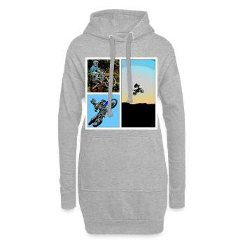 MOTOcross - Sweat-shirt à capuche long Femme - gris chiné - Devant