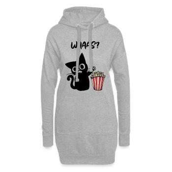 Films Popcorn Cat Binge Watching Dire Cineaste - Sweat-shirt à capuche long Femme - gris chiné - Devant