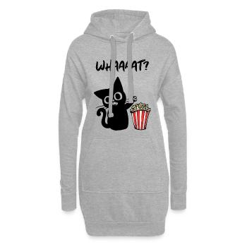 Cat Popcorn Movies Movies Cinema Night Theatre - Sweat-shirt à capuche long Femme - gris chiné - Devant