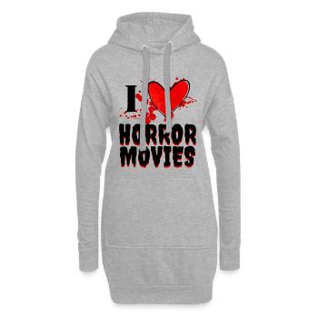 I Love Movie Statement Movies Heart Cinema Series - Sweat-shirt à capuche long Femme - gris chiné - Devant