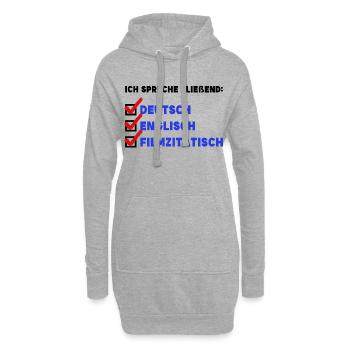 Filme Movies Kinoabend Statement Binge Watching - Hoodie-Kleid - Grau meliert - Vorne