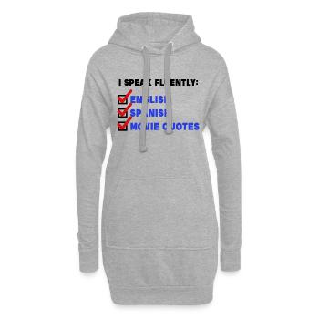 Films, Star de cinéma, Déclaration, Films, Cinéma, Nuit, Séries - Sweat-shirt à capuche long Femme - gris chiné - Devant