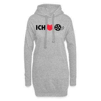 Déclaration de soirée cinéma Heart I Love Cinéma - Sweat-shirt à capuche long Femme - gris chiné - Devant