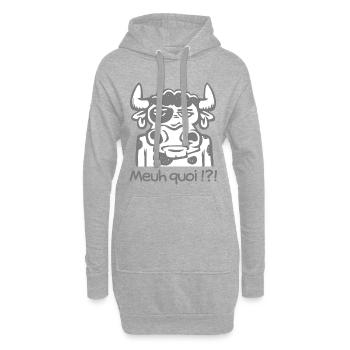Meuh quoi ! - Sweat-shirt à capuche long Femme - gris chiné - Devant