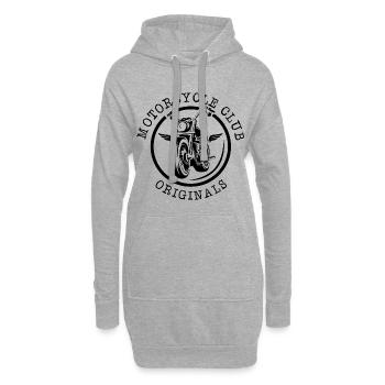 Symbole de l’emblème Motorcycle Club Custom Garage Chopper - Sweat-shirt à capuche long Femme - gris chiné - Devant