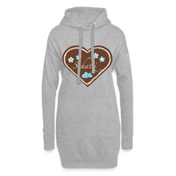"Jahrmarkt-Liebe" Schatzi hellblau - Hoodie-Kleid - Grau meliert - Vorne