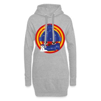 Häuschens Plausch im Winter - Hoodie-Kleid - Grau meliert - Vorne