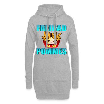 FREIBAD POMMES FRITTEN SOMMER - Hoodie-Kleid - Grau meliert - Vorne