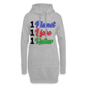 Planet Umwelt Natur Erde Umweltfreundlich Spruch - Hoodie-Kleid - Grau meliert - Vorne