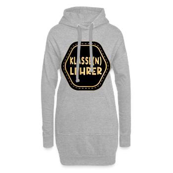 Geschenke für Klassenlehrer - LEHRER - Hoodie-Kleid - Grau meliert - Vorne