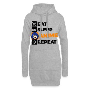 Anime Japanisch Statement Zeichentrick Manga Comic - Hoodie-Kleid - Grau meliert - Vorne