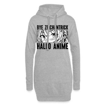 Zeichentrick Manga Comic Anime Trickfilm Japan - Hoodie-Kleid - Grau meliert - Vorne